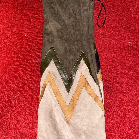 Suede / leather sheath dress - Picture 4 of 4